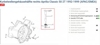 Aprillia Classic Explosionszeichnung Kurbelwellengehäusehälfte rechts.jpg